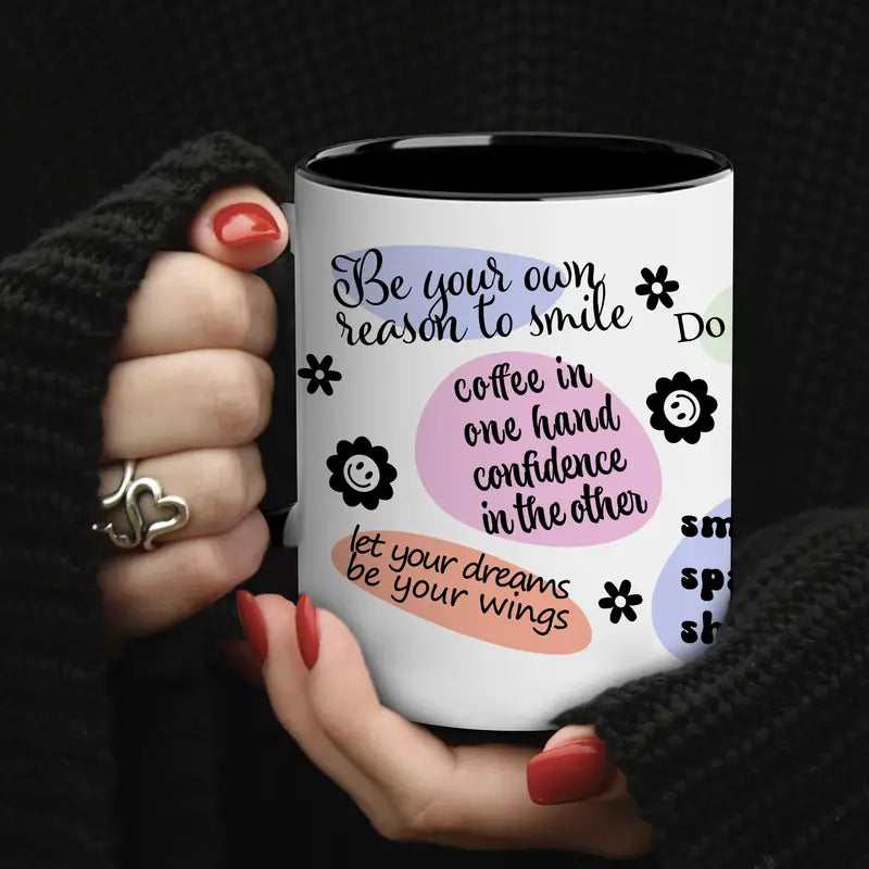 كوب بتعابير تشجيعية