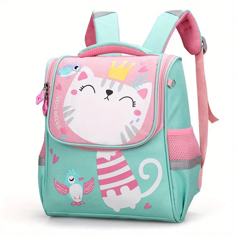 حقيبة ظهر قطة خفيفة للمدرسة Cat Cartoon Cute Backpack