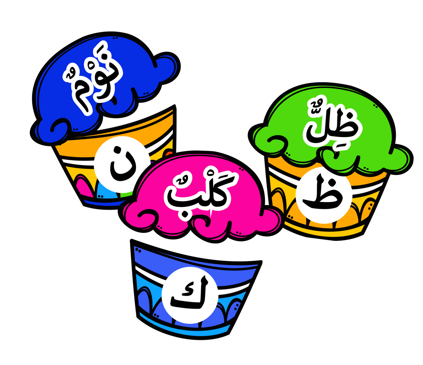 كعك تطابق الحروف والكلمات