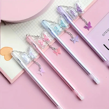 الفراشة للتوقيع والكتابة 5 أقلام Butterfly Pendant 5 Gel Pens