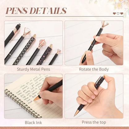 طقم 6 أقلام الأنيق  Elegant And Cute Ballpoint Pen Set 6pcs